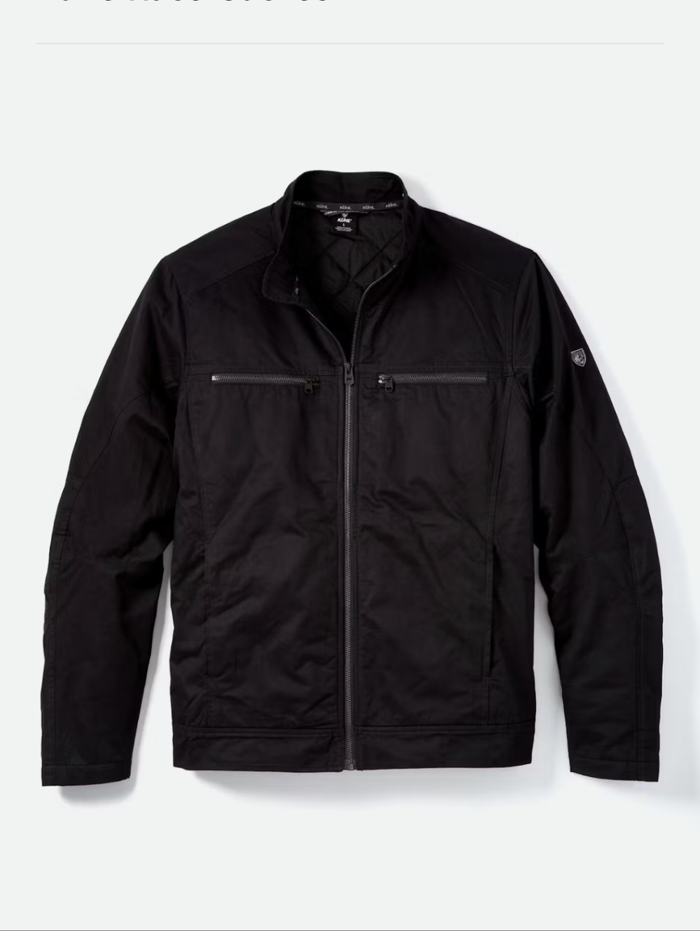 Kuhl Kaffe Racer Jacket Bomber Black Mens XL